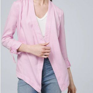 White House Black Market Drape-Front Roll-Sleeve Jacket Size S